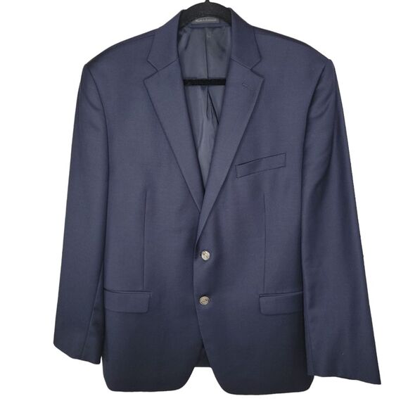 Lauren Ralph Lauren Navy Wool Sports Coat Blazer 44R - Picture 1 of 7